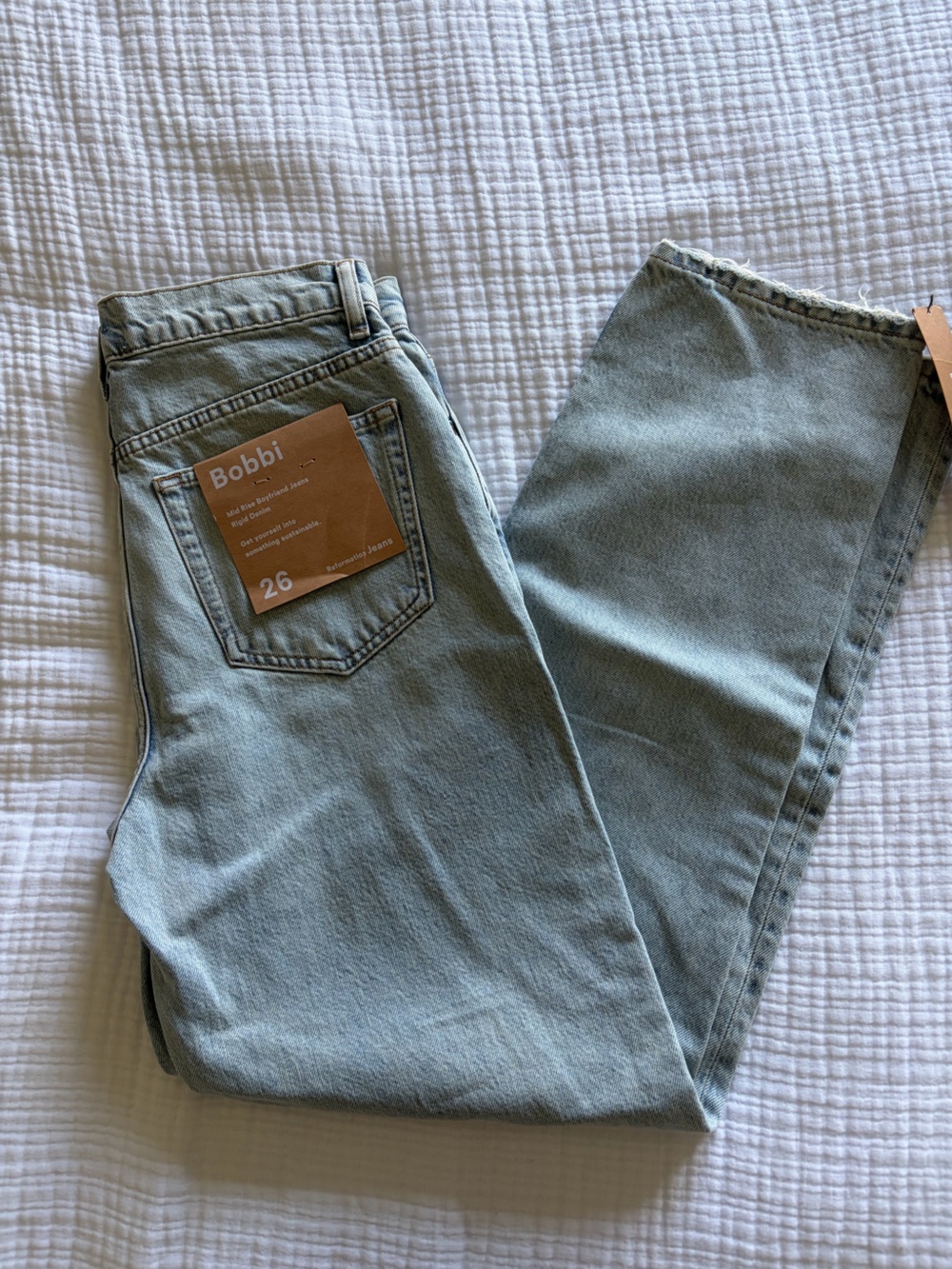 NWT Reformation Bobbi Boyfriend Jeans - Light Blue - Picture 2 of 6